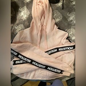 pink cropped hoodie